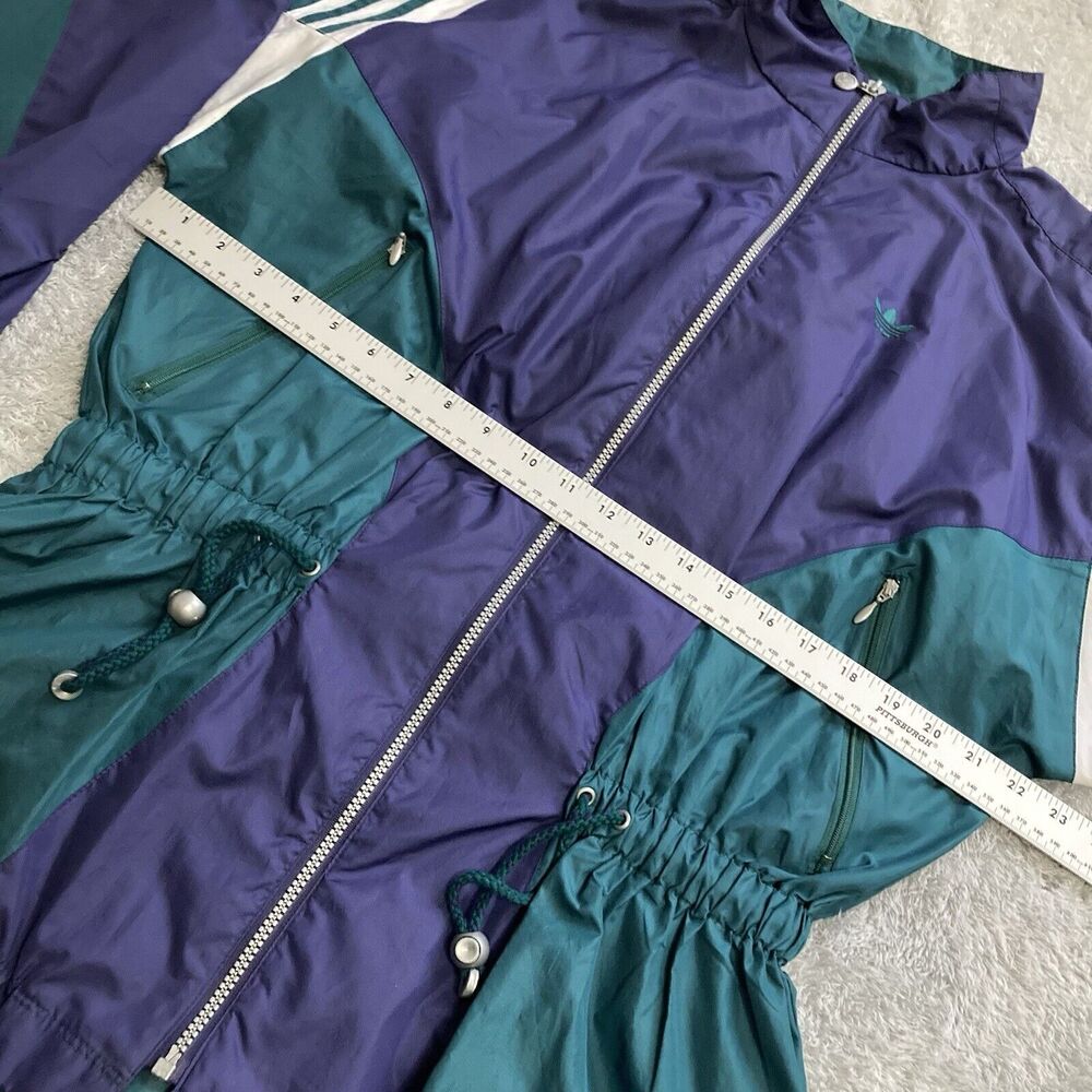 Adidas Vintage 1991 Women's Bomber Jacket Size Large Rare Purple & Green - Picture 6 of 7